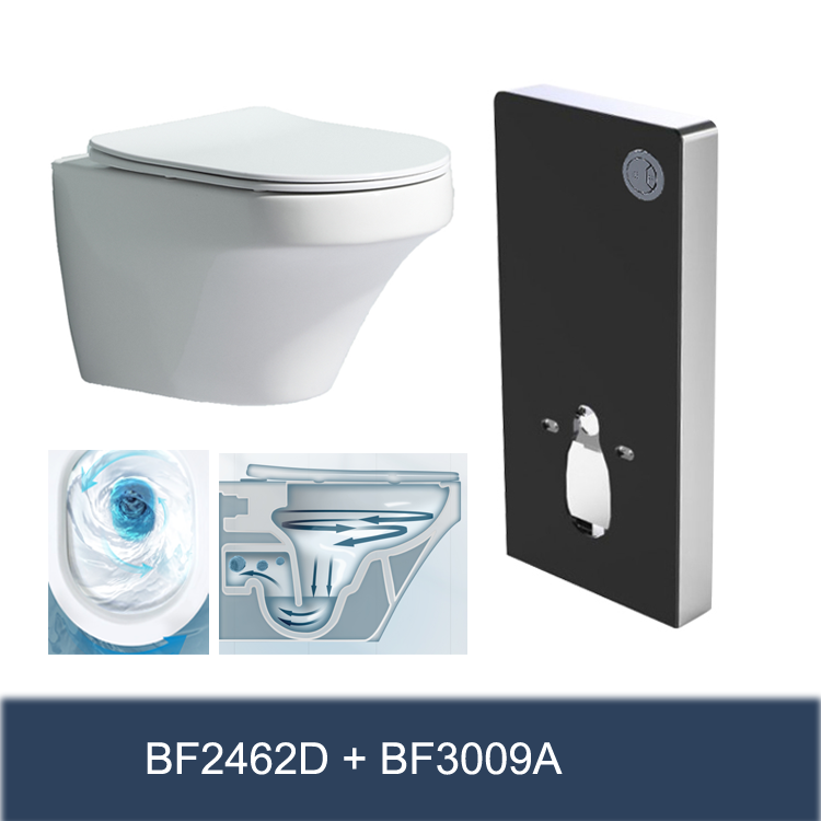 Universal dual flush CE glass concealed toilet cistern water tank for wall hung toilet