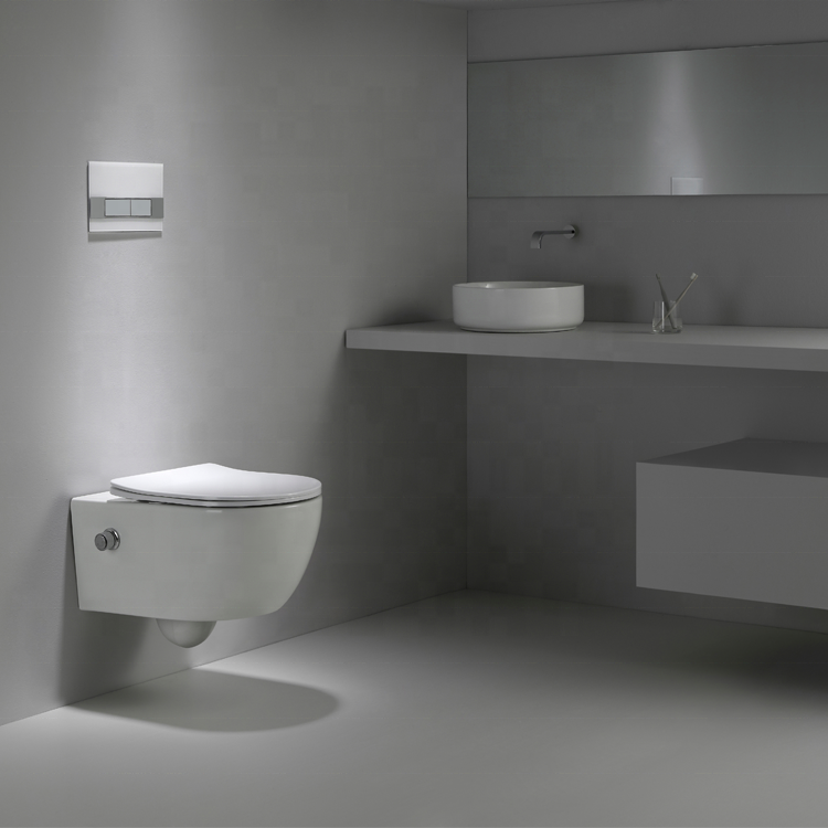 Constant temperature CE wc lavant suspendu rimless wall hung bidet toilet with built-in bidet