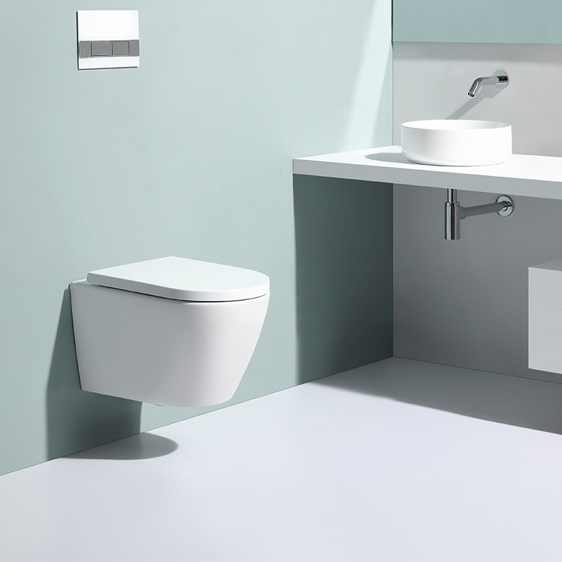 Round water saving rimless  dual flush porcelain toilet luxury wc toilet set