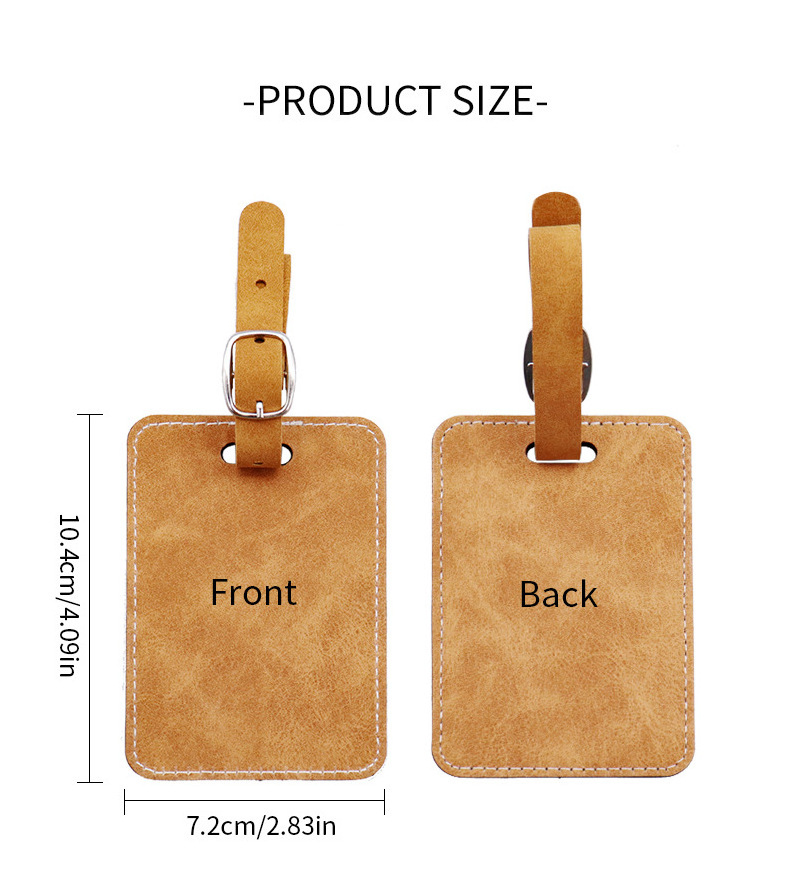 Custom Logo Bulk Real Leather Sublimation Blank Genuine Sublimated Pu Leather Luggage Bag Tag