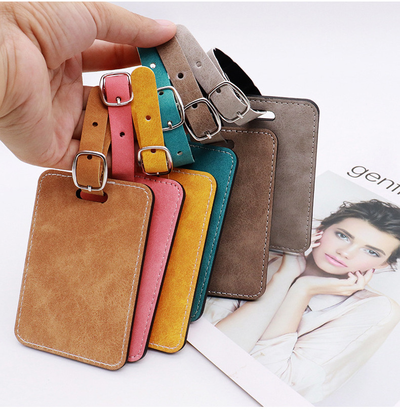 Custom Logo Bulk Real Leather Sublimation Blank Genuine Sublimated Pu Leather Luggage Bag Tag