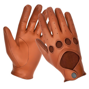 Synthetic Leather PVC Two Layer Full Finger Cycling Gloves Hook Closure Work Safety Leather Gloves Red 2024