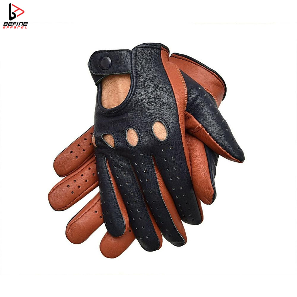 Synthetic Leather PVC Two Layer Full Finger Cycling Gloves Hook Closure Work Safety Leather Gloves Red 2024