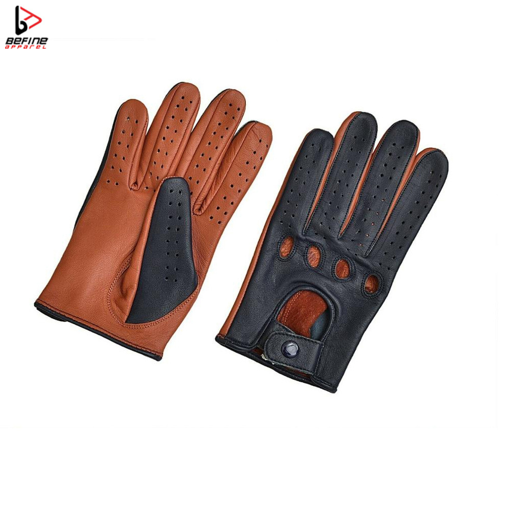 Synthetic Leather PVC Two Layer Full Finger Cycling Gloves Hook Closure Work Safety Leather Gloves Red 2024