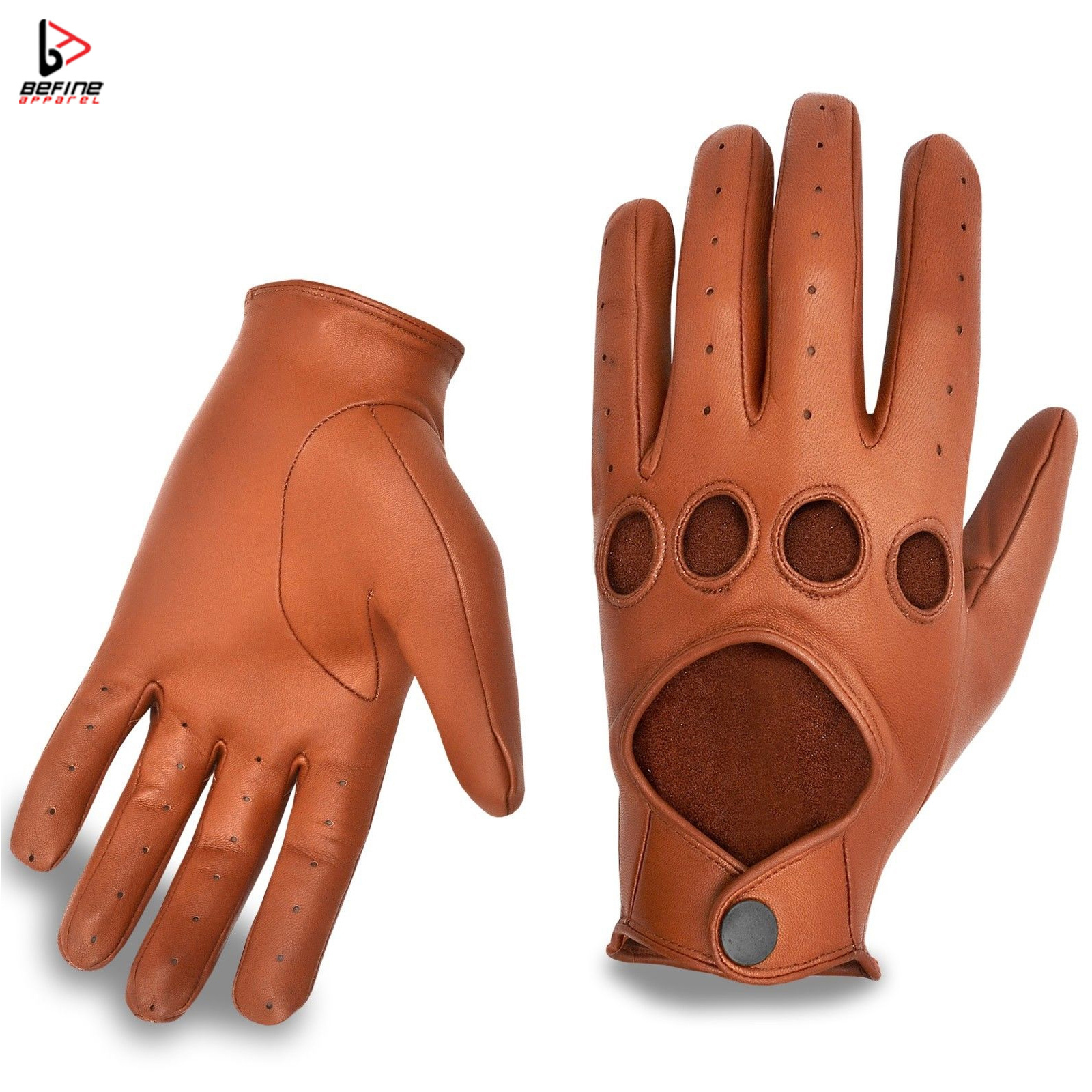 Synthetic Leather PVC Two Layer Full Finger Cycling Gloves Hook Closure Work Safety Leather Gloves Red 2024