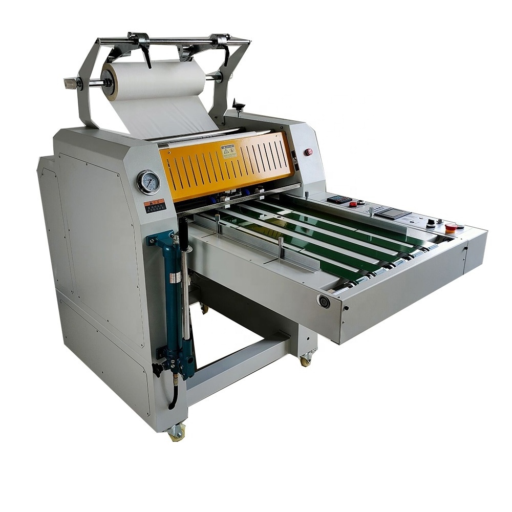 Heavy duty hydraulic semi automatic 720mm A1 paper laminating machine with overlap