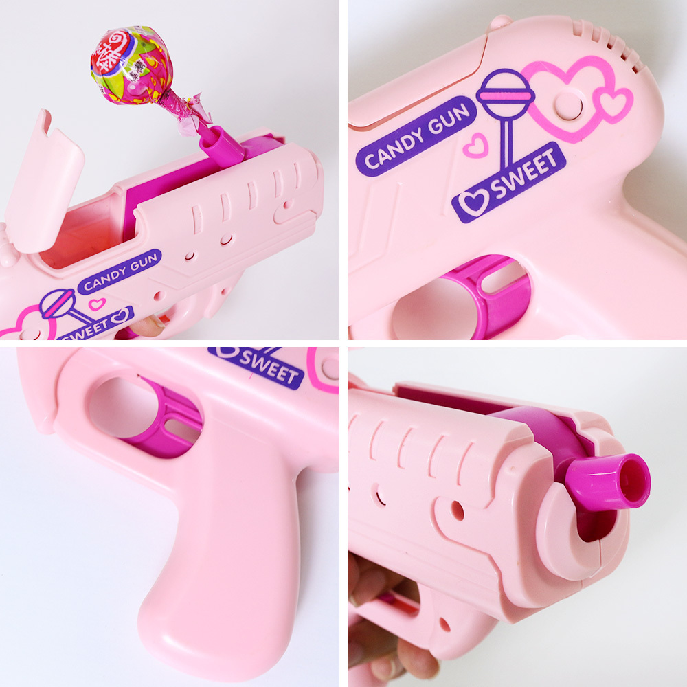 Popular Cute Sweet Candy Trick Shot Toys Lollipop Candy gun for Kids