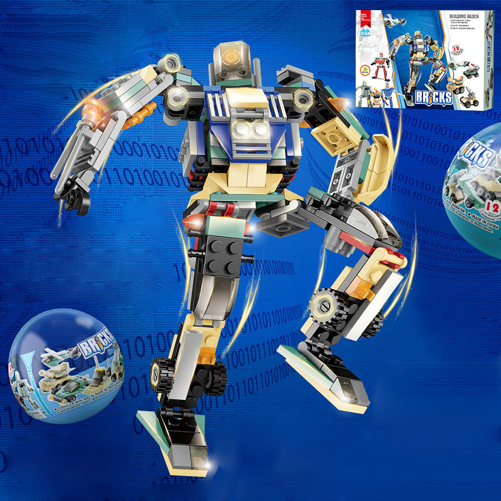 Vend machine capsule packaging toy diy assembly building block robot