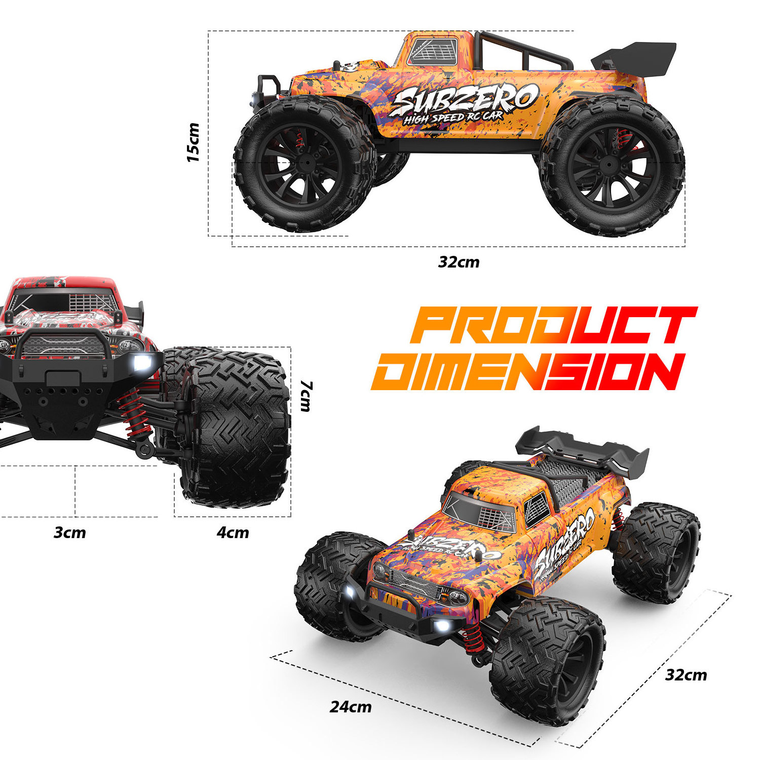 1:16 40km/h remote control powerful buggy off road rock crawler toys stuck 4x4 high speed rc car