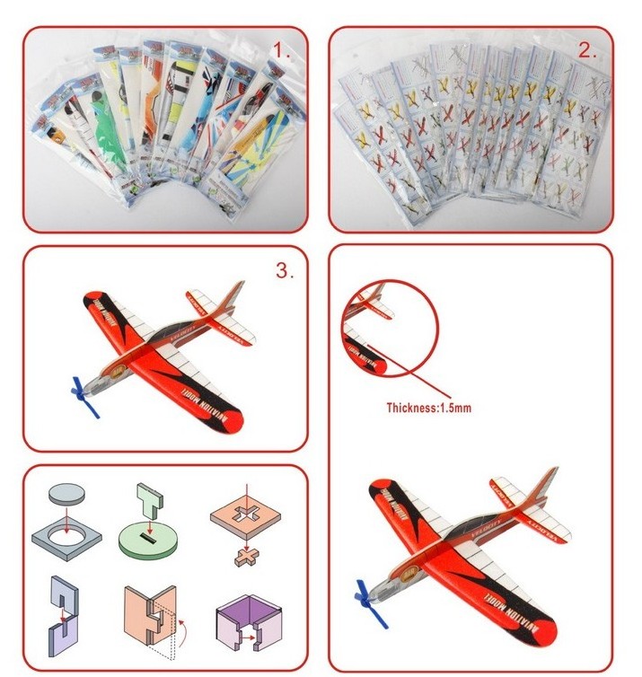 12 kinds foam paper puzzle toy flying glider plane