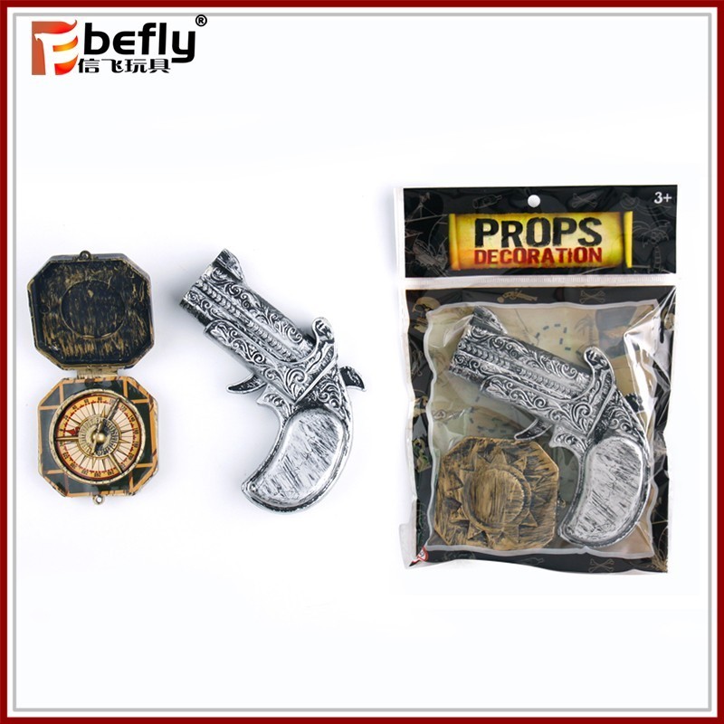 Pretend play set plastic compass pirate gun toy