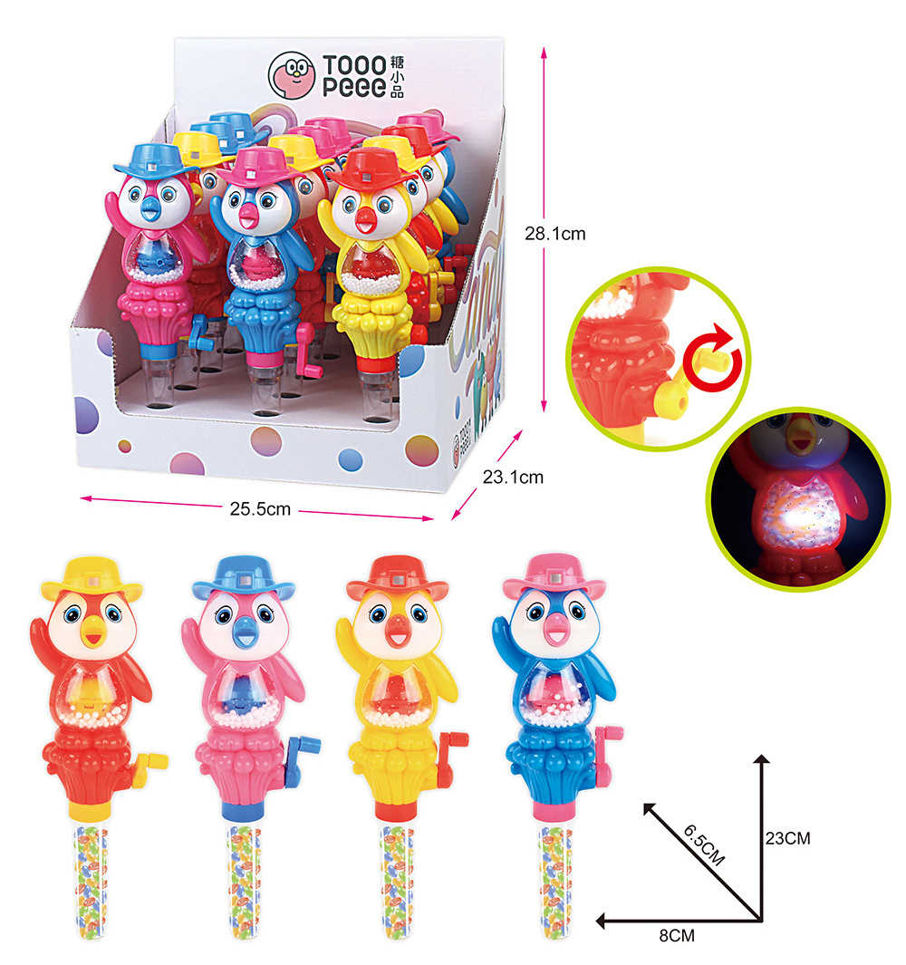 Many kinds play gift plastic kids clear tube light up candy toys 2023