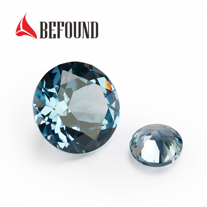 Wholesale #106 Spinel Aqua Blue Gemstone Price Per Catat Round Shape Synthetic Spinel Price Per Carat