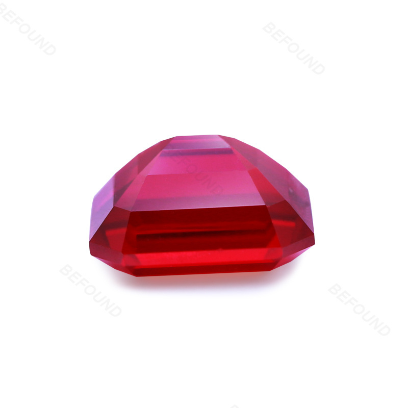 Hot Sale Lab Created Ruby Stone Red 9x11mm 5ct Emerald cut Loose Ruby Gemstone price per gram