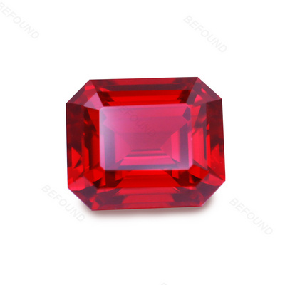 Hot Sale Lab Created Ruby Stone Red 9x11mm 5ct Emerald cut Loose Ruby Gemstone price per gram