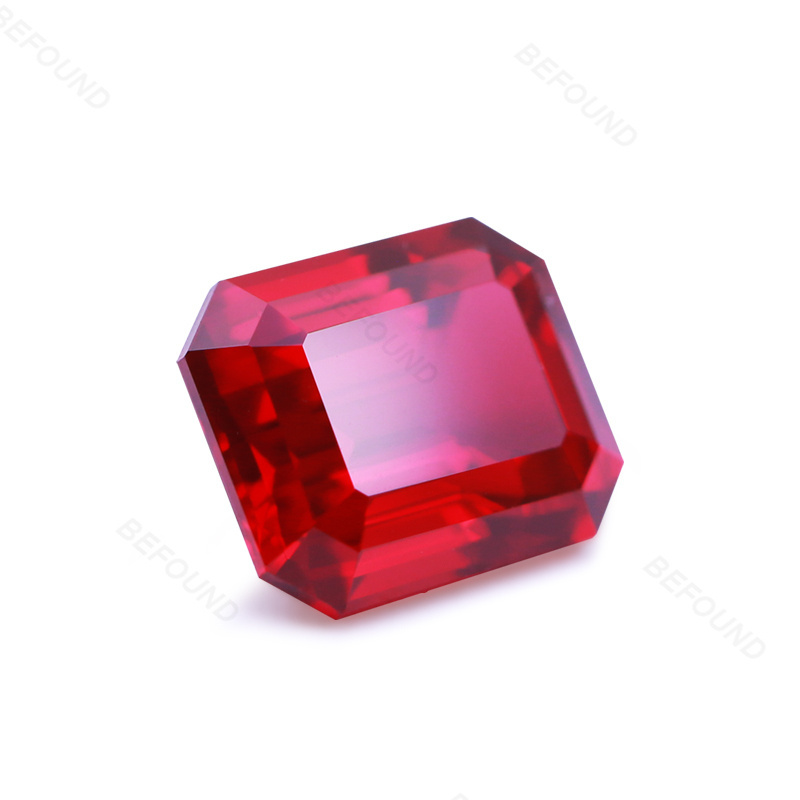 Hot Sale Lab Created Ruby Stone Red 9x11mm 5ct Emerald cut Loose Ruby Gemstone price per gram