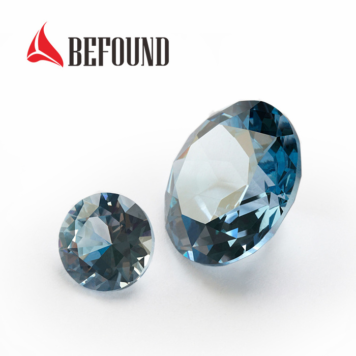 Wholesale #106 Spinel Aqua Blue Gemstone Price Per Catat Round Shape Synthetic Spinel Price Per Carat