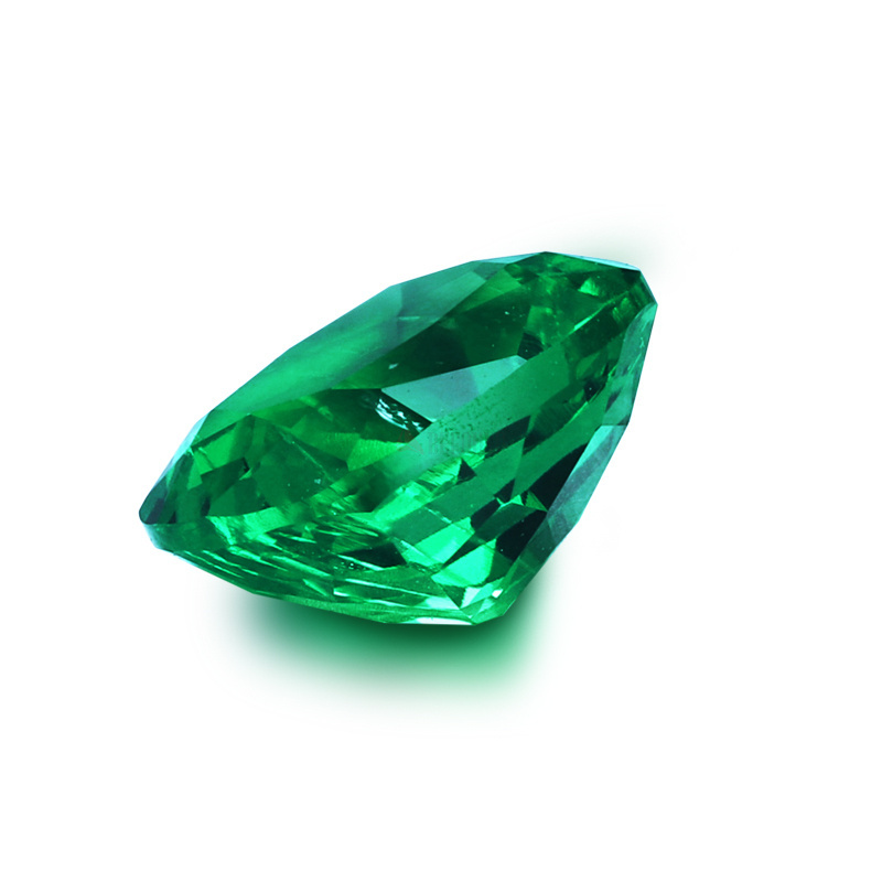 Synthetic Gemstone Cushion diamond cut 10x10mm Lab grown Colombian Emerald Price per carat for sale