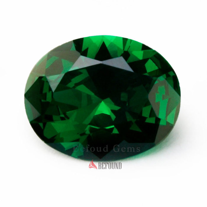 Wuzhou Diamond Substitute Stone Specail Rough Oval Shape YAG Emerald Green Gemstone Yttrium Aluminum Garnet