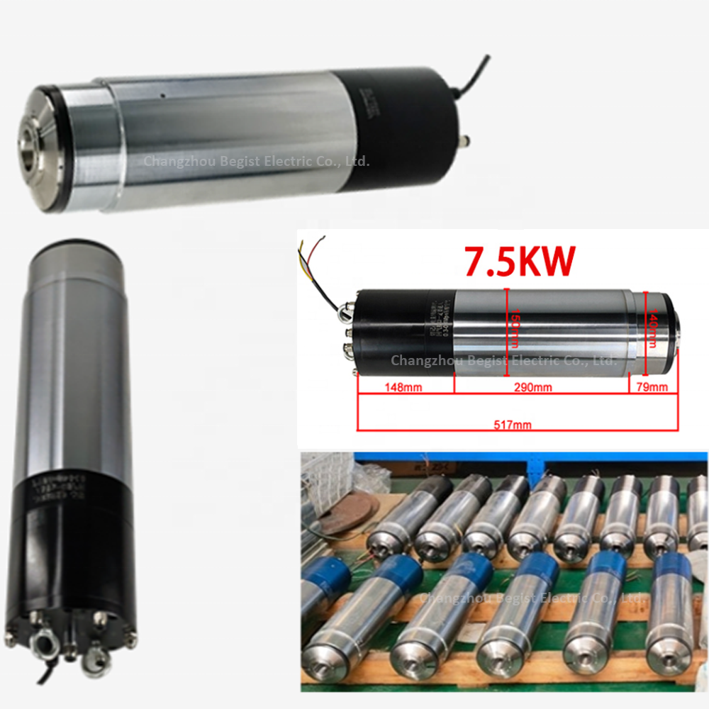 high accuracy cnc atc spindle motor 7.5kw bt40 12000rpm water cooled spindle motor for hard metal working