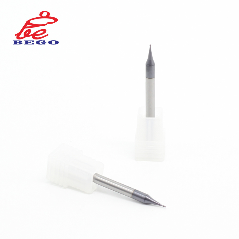 CNC HRC55 Carbide Micro Diameter Ball Nose End Mills R0.2 Carbide Micro Ball Endmill