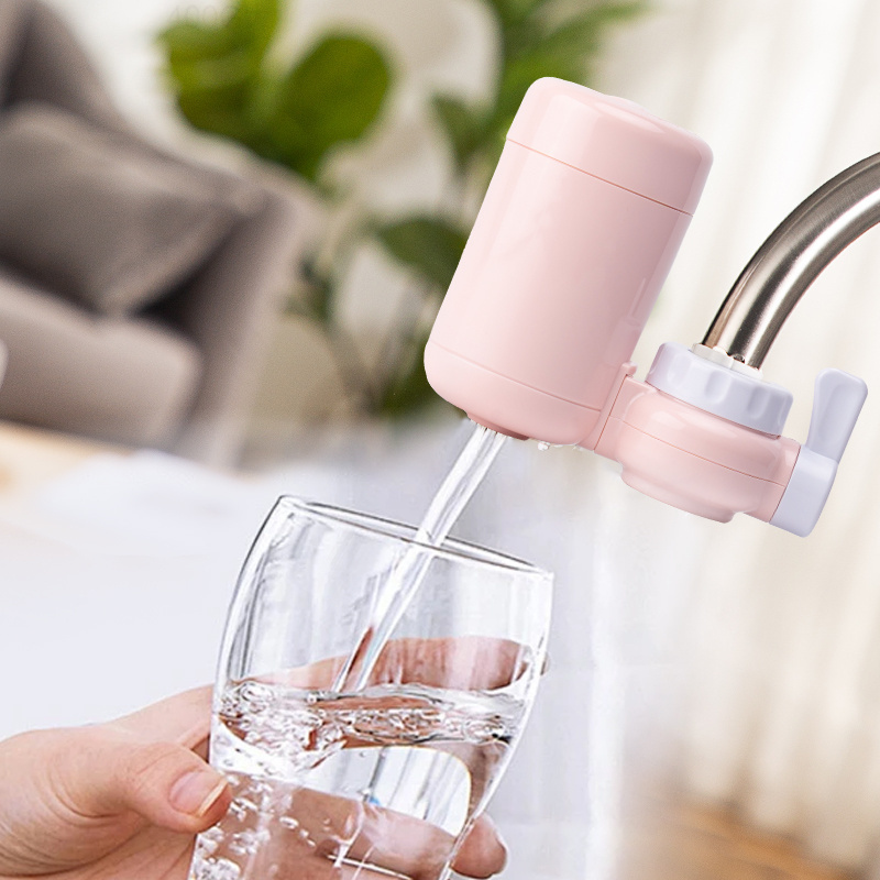 Home kitchen faucet pink toner filter layer dechlorination water filter tap faucet water purifier tap water filter