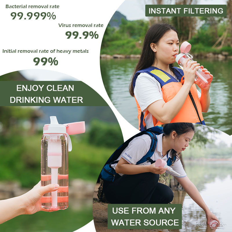 Alkaline Mineral Water Filter Bottle  Replacement Cartridge  Filter Straw  Outdoor Camping