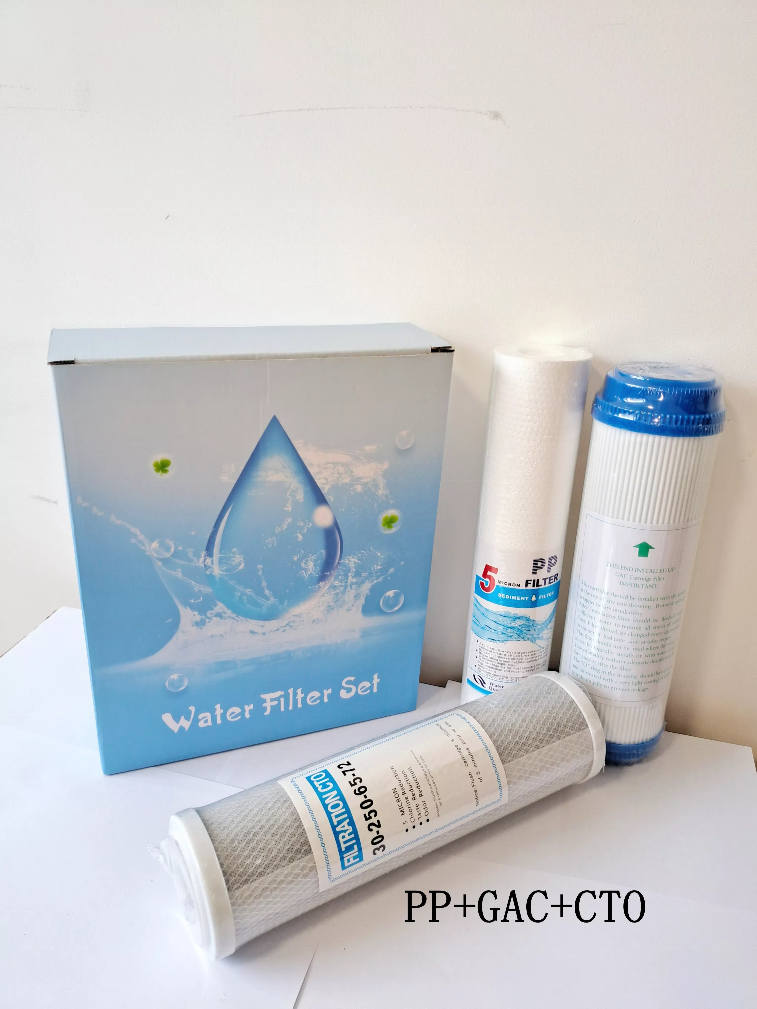 PP GAC CTO T33 sediment filtration water filter Activated active carbon filter cartridges kit for RO water filter