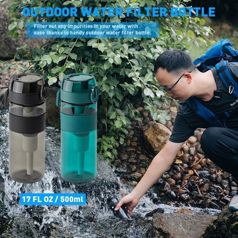 Popular Design Water Bottle Bpa Free Straw Filter Bottle Replacement Filter For Hiking Water Bottle