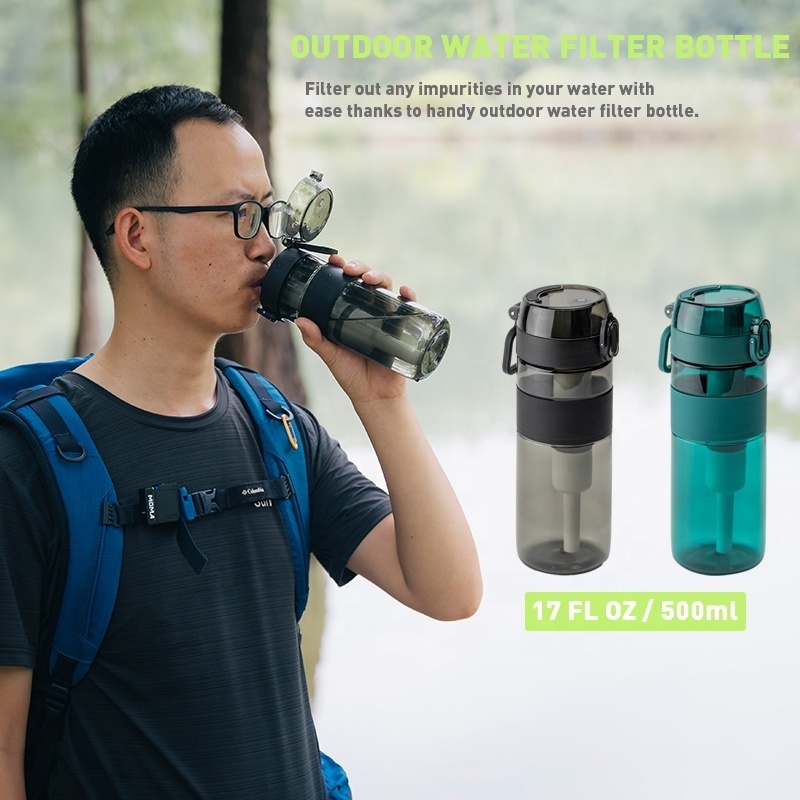 Popular Design Water Bottle Bpa Free Straw Filter Bottle Replacement Filter For Hiking Water Bottle