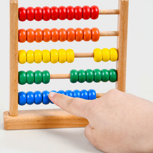 Wooden Abacus for Kids Math 5-Row Wooden Frame Abacus Counting Frame Educational Toy