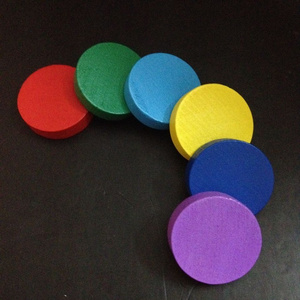 Mixed Color 1"Round Wood Tokens board game pieces,Kids toy Wood Game Chips Token