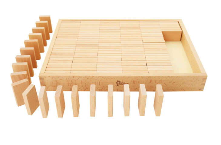 Wooden blank Domino Blocks Set,Toy Game 150pcs beech wood blank donimoes with wood case