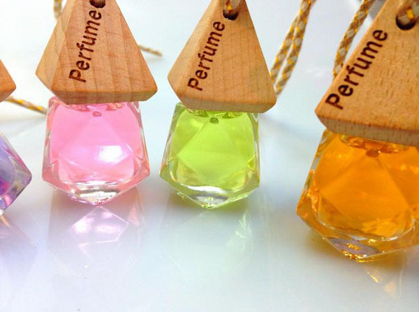 5ml Diamond Auto Car Perfume Hang Bottle Wooden Cap Car Air Freshener Hanging Crafts