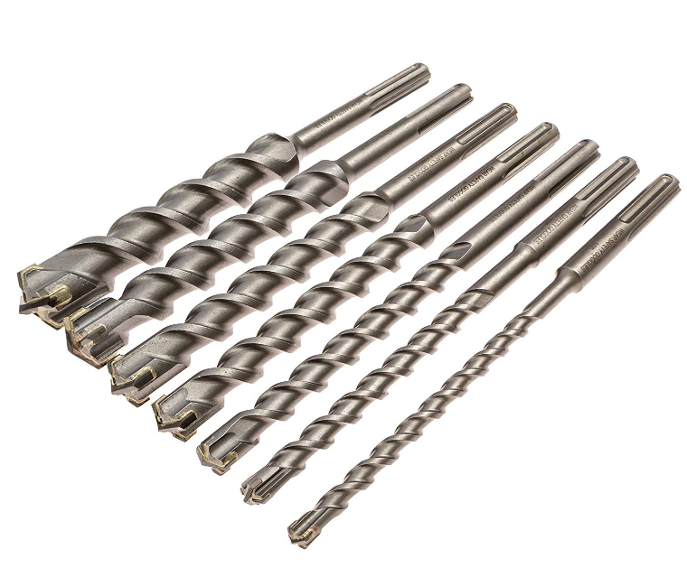 7 Piece SDS Max  Carbide Tipped Bit, Masonry Drill Bit set