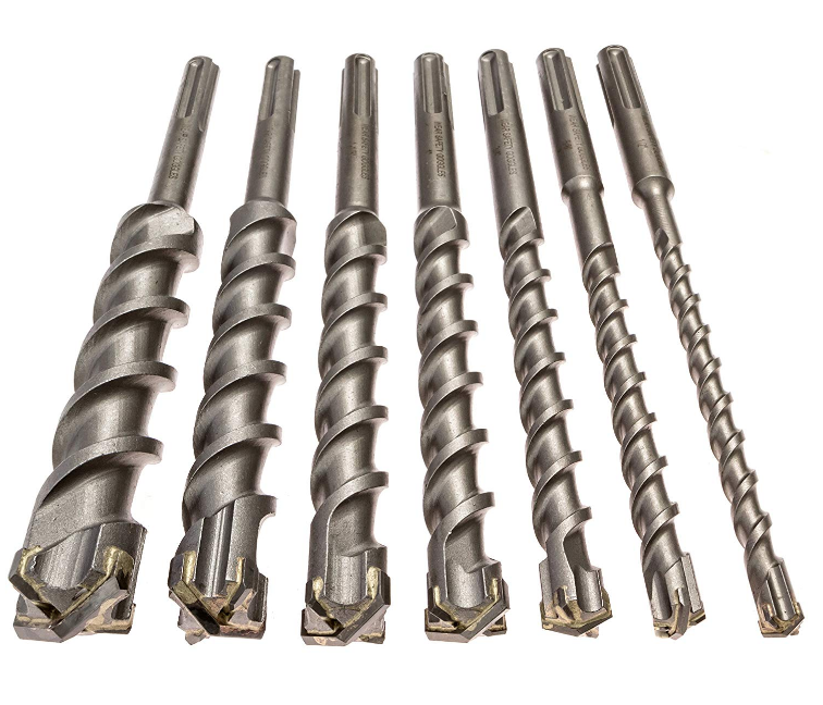 7 Piece SDS Max  Carbide Tipped Bit, Masonry Drill Bit set