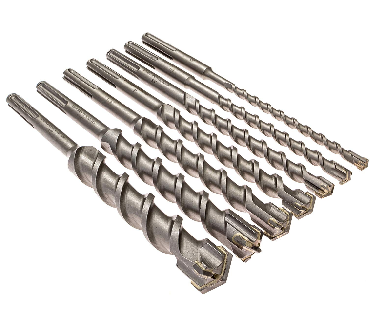 7 Piece SDS Max  Carbide Tipped Bit, Masonry Drill Bit set