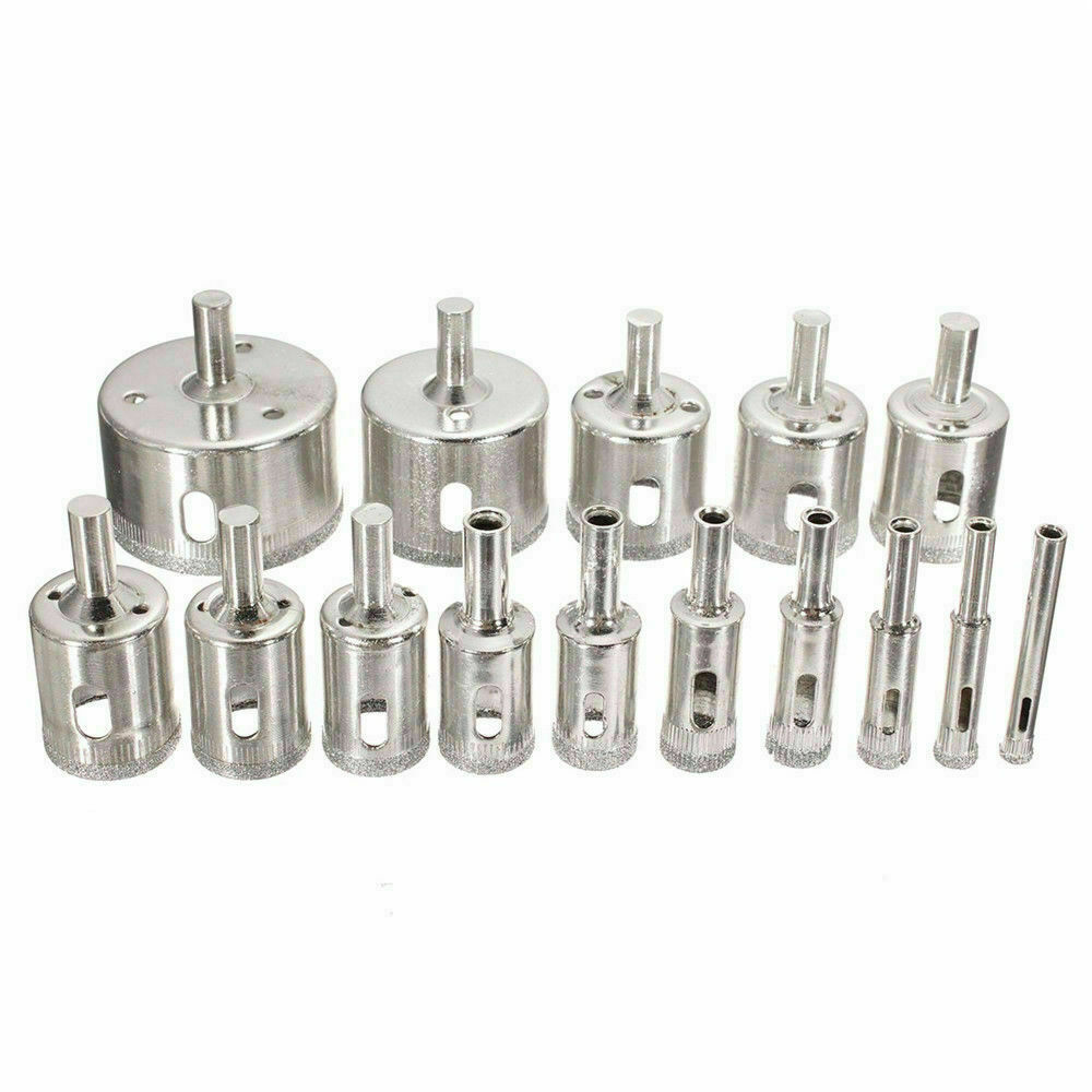 Glass Drill Bit Set Diamond Core Hole Saw Cutting Tools Coring Tile Porcelain