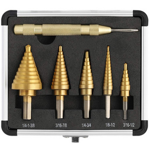 6PCS High Speed Steel Classic Titanium Step Drill Bit Set For Drilling Metal