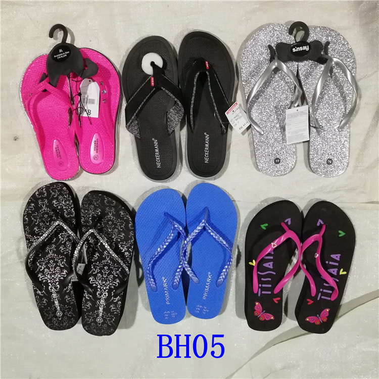 womens cheap wholesale stock flipflops pvc strap Eva outsole printed slippers