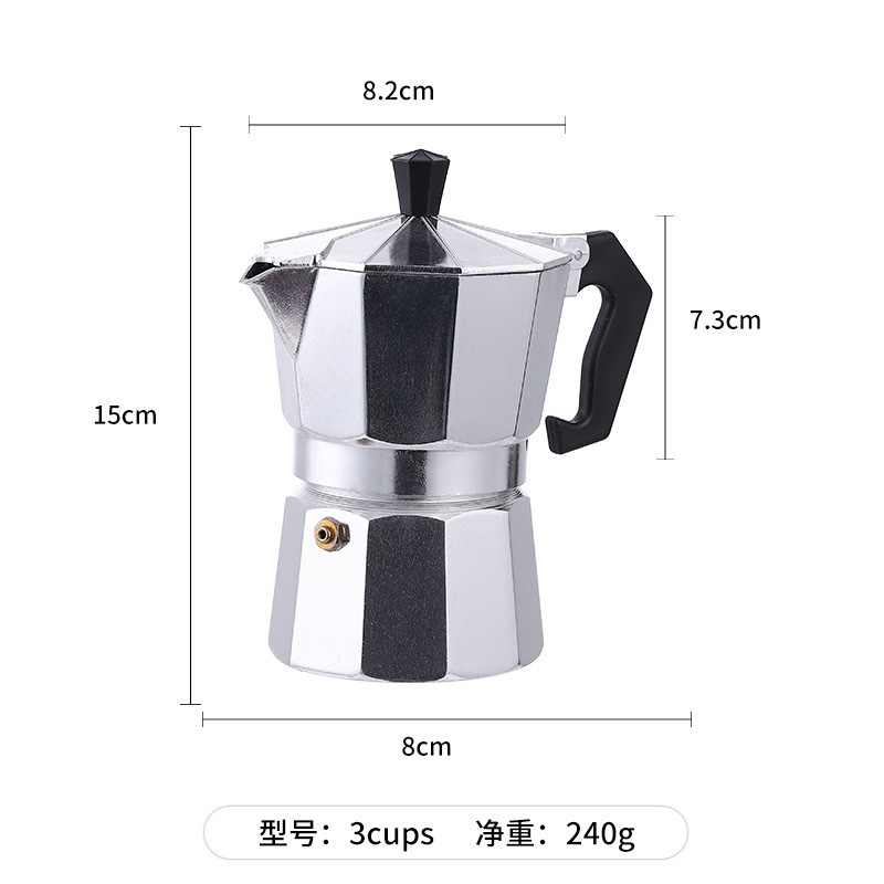 Customized Outdoor Camping Portable Italian Coffee Makers Moka Pots Cup Stovetop Induction Espresso Aluminum 1 2 3 6 9 Box Metal