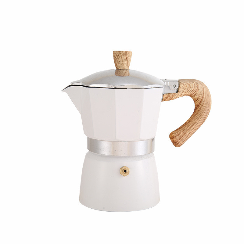 Eco Friendly Stovetop Espresso Moka Pot Espresso Cup Coffee Maker with Wooden Handel Box Metal Mini Aluminum Popular Europe