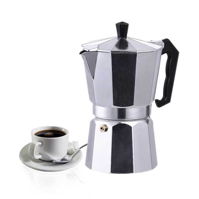 Customized Outdoor Camping Portable Italian Coffee Makers Moka Pots Cup Stovetop Induction Espresso Aluminum 1 2 3 6 9 Box Metal