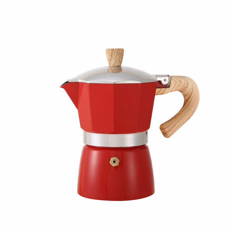 High Quality Small Aluminum Moka Pot Coffee Maker Blue White Black Silver Red 150ml Espresso Cafetiere