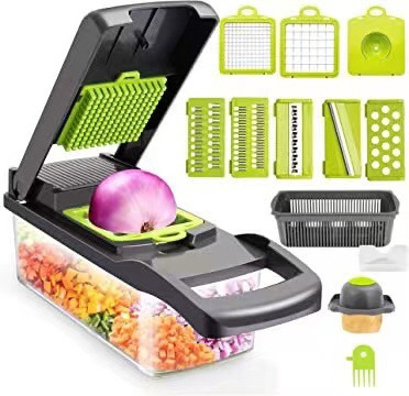 Top Seller Kitchen Accessories 14 in 1 Food Dicer Onion Veggie Chopper Mandoline Slicer Multifunctional Vegetable Cutter