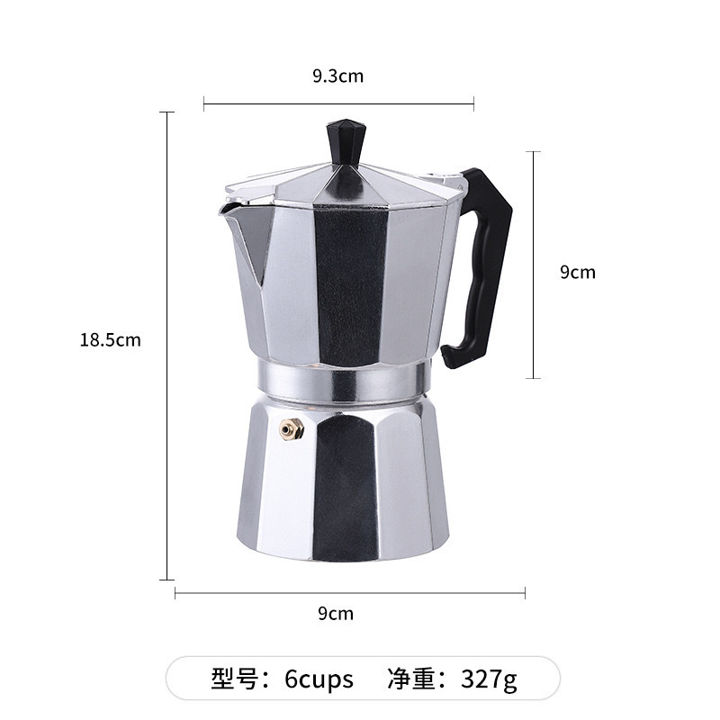 Customized Outdoor Camping Portable Italian Coffee Makers Moka Pots Cup Stovetop Induction Espresso Aluminum 1 2 3 6 9 Box Metal