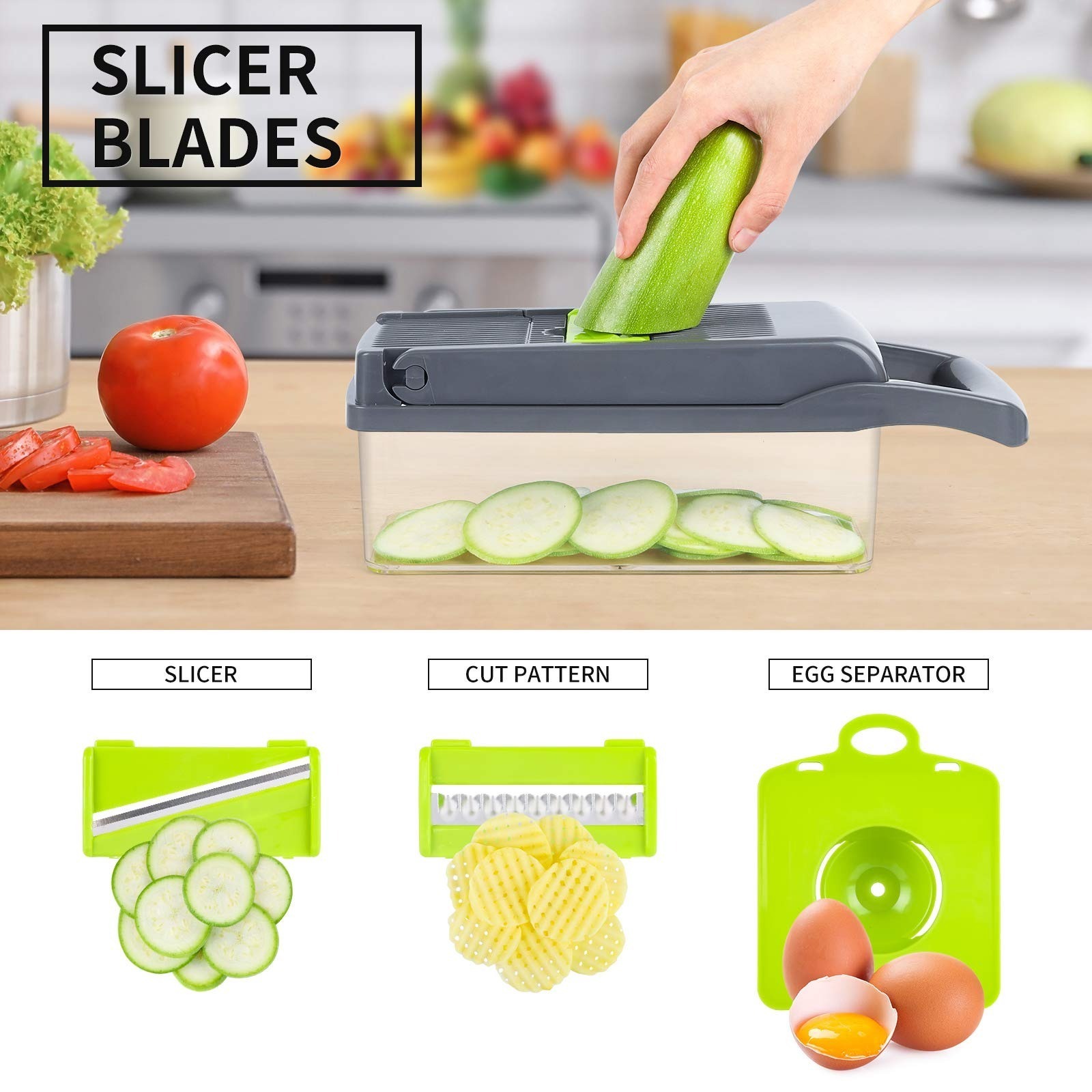 Kitchen Multifunctional manual Onion fruit vegetable cutter Potatoes Peeler 12 In 1 Vegetable veggie Chopper