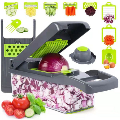 Kitchen Multifunctional manual Onion fruit vegetable cutter Potatoes Peeler 12 In 1 Vegetable veggie Chopper