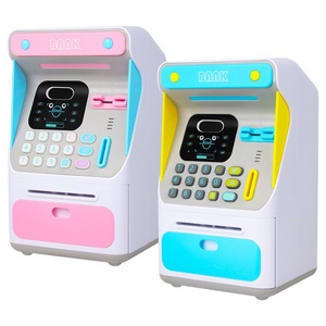 Cash Machine Password Box Children Large Savings piggy bank with face ATM Piggy Bank recognition