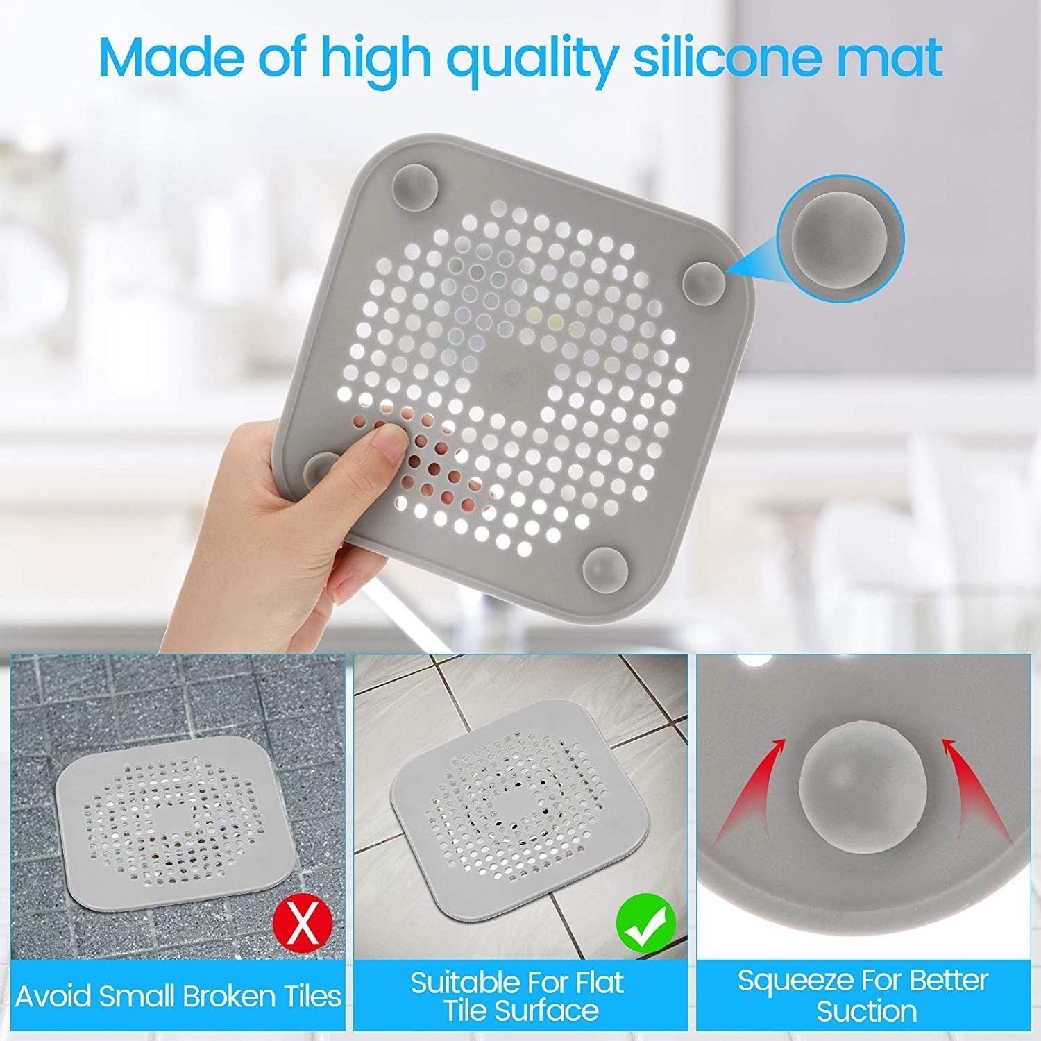 Sink Drain Stopper Floor Drain Silicone Seal Drain Core Bathroom Balcony Sewer Insect Control Strainer Kitchen Pipe Cover